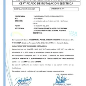 Gestión de Certificado Eléctrico (Boletín)